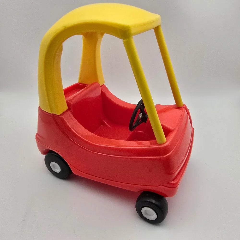 Vintage Little Tikes Dollhouse Cozy Coupe Car  Miniature Toy Red Yellow Black